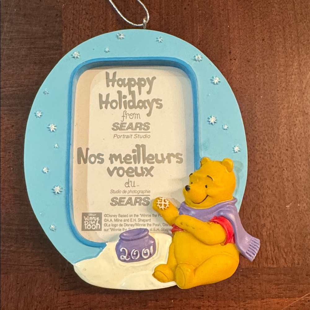 Winnie the Pooh Vintage Sears Portrait Studio Ornament Frame New Holiday